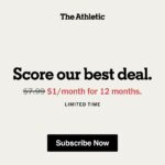 the athletic $1 a month for 12 months