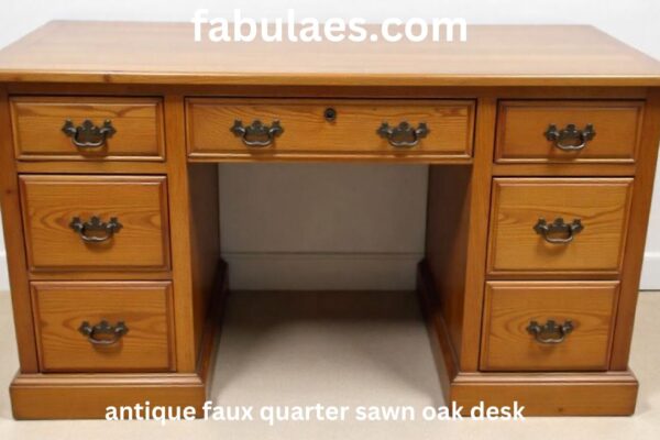 antique faux quarter sawn oak desk